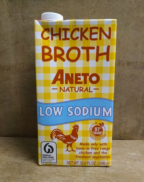 Broth Chicken Aneto Low Sodium, 33.8 oz