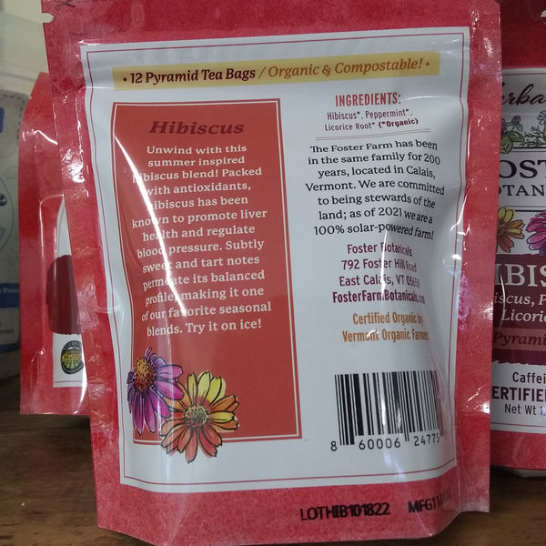 Tea, Organic Hibiscus blend, bags
