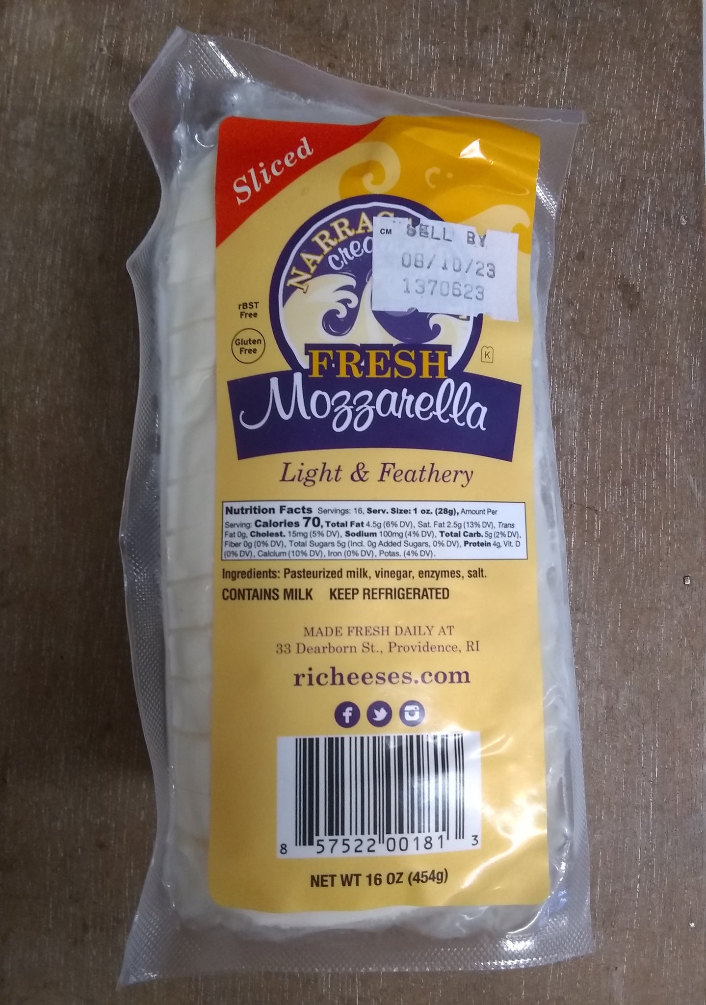 Cheese, Mozzarella, 1 lb log