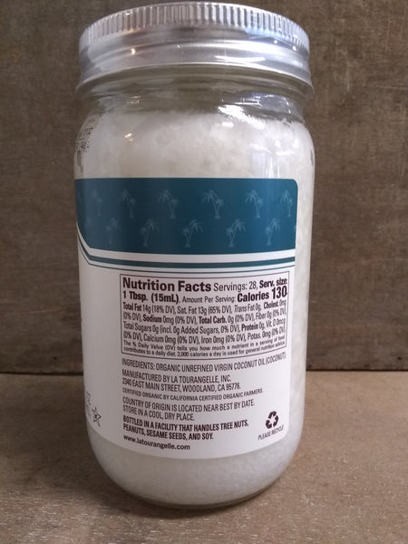 Coconut Oil, Organic 14 oz.